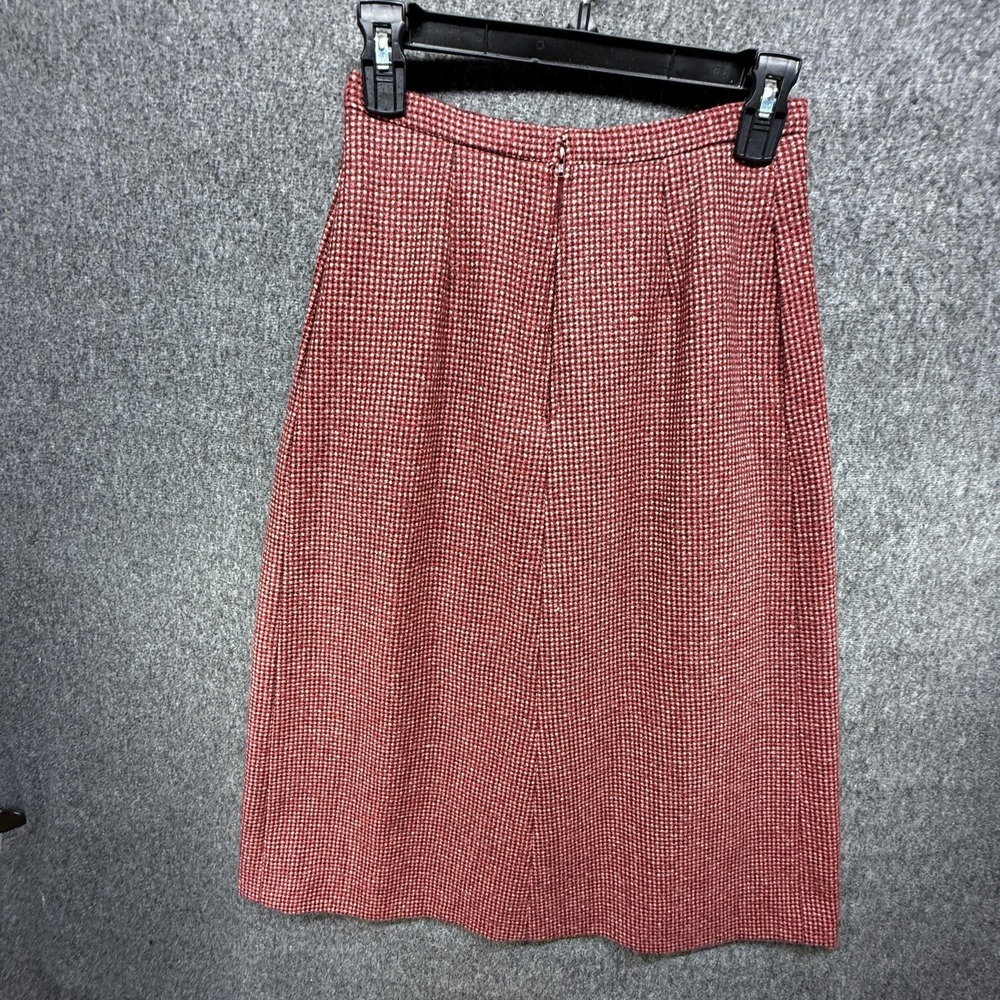 Guy Laroche Diffusion Skirt Womens 36 Red Tweed A-Line Midi Lined Made in France - Picture 11 of 16